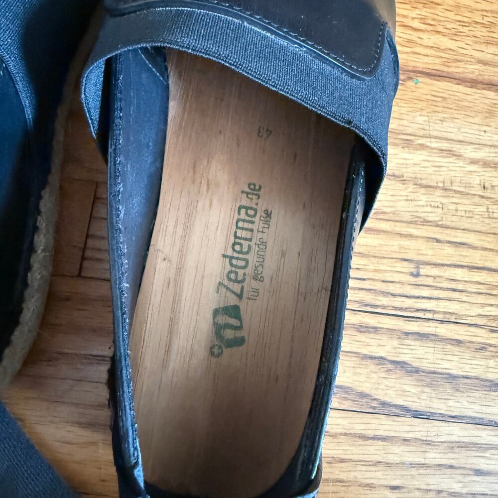 BALENCIAGA | Men's Black Leather Espadrilles Size 42 / Size 9 withTopy Sole - Picture 7 of 9